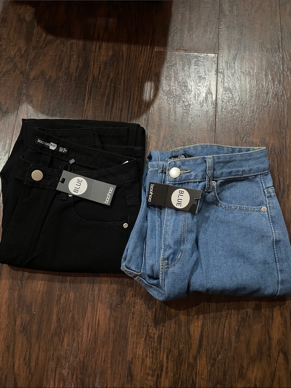 Bundle of Boohoo Women's Jeans — Black & Blue